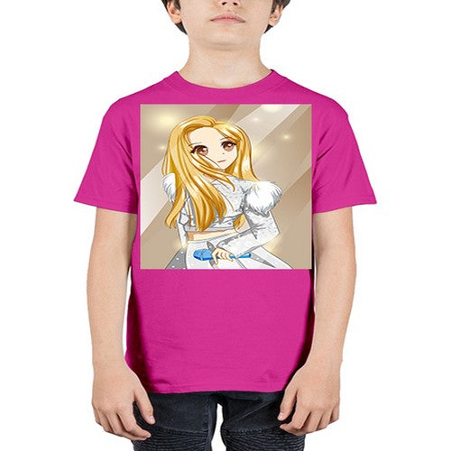 Beautiful singer girl with white dress 182# - anime - Youth Tee Unisex