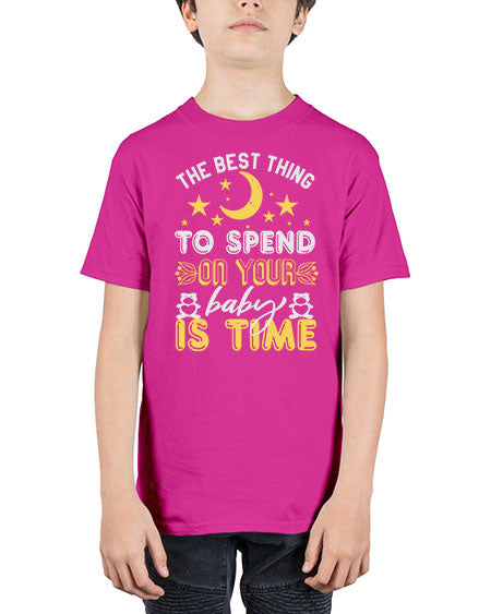 Best Thing to spend on your baby is time Style 44# - baby shower - Youth Tee Unisex