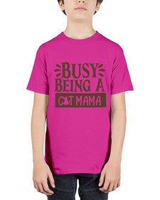 Busy Being A Cat Mama Style 2# - cats - Youth Tee Unisex