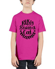 Busy Being A Cat Mama Style 80# - cats - Youth Tee Unisex