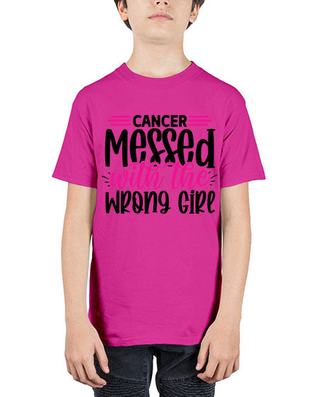 Cancer Messed with the Wrong Girl 29# - breast cancer - Youth Tee Unisex