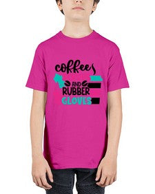 Coffee Scrubs And Rubber Gloves Style Style 664# - nurse - Youth Tee Unisex