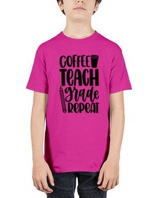 Coffee Teach Grade Repeat Style 671# - teacher - Youth Tee Unisex