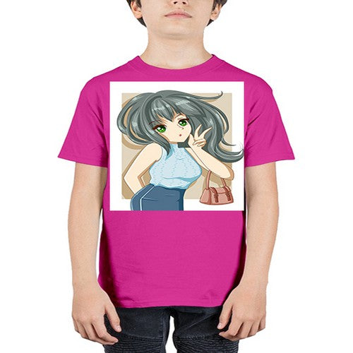 Cool and beautiful girl carry a fashion bag 96# - anime - Youth Tee Unisex