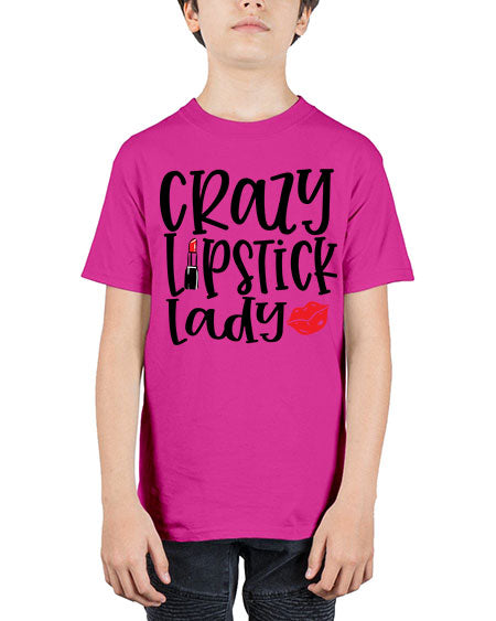 Crazy Lipstick Lady Style 240# - beauty - fashion - Youth Tee Unisex