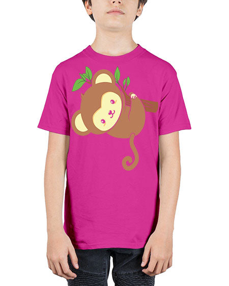 Cute Monkey Hanging on Tree 4# - monkey - Youth Tee Unisex