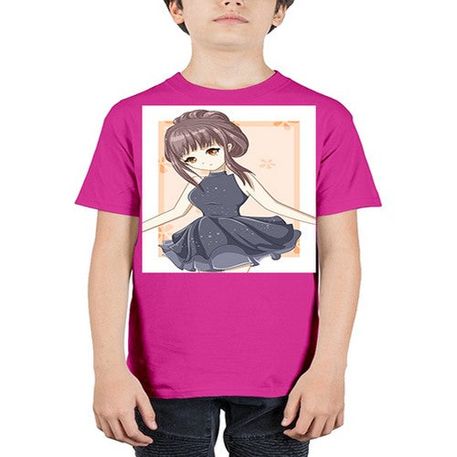 Cute and beatiful princess wearing black dress 117# - anime - Youth Tee Unisex
