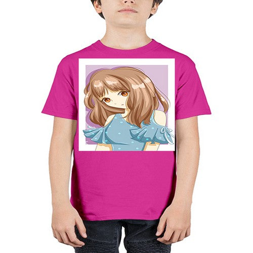 Cute and beautiful girl with blue blouse 101# - anime - Youth Tee Unisex