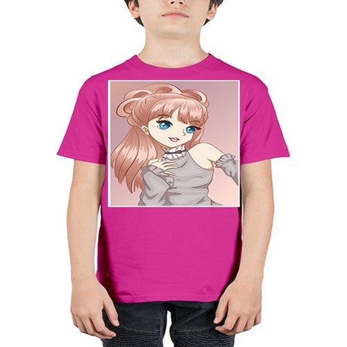 Cute and beautiful princess with brown long hair 55# - anime - Youth Tee Unisex