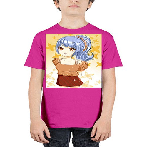 Cute and funny girl with blue hair 31# - anime - Youth Tee Unisex