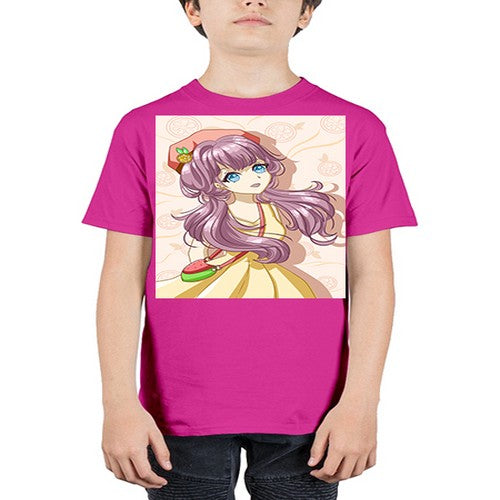 Cute and happy girl in summertime with fruit theme 33# - anime - Youth Tee Unisex