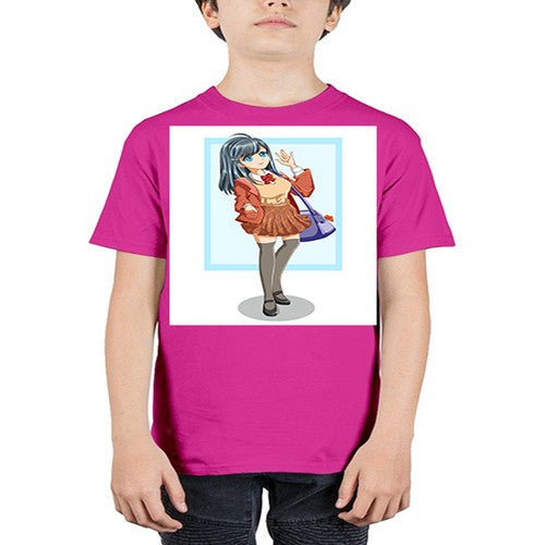 Cute and happy teenage girl back to school 175# - anime - Youth Tee Unisex