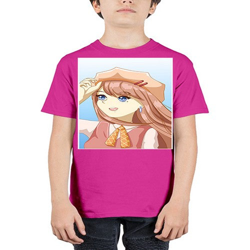 Cute beautiful and funny girl with hat 66# - anime - Youth Tee Unisex