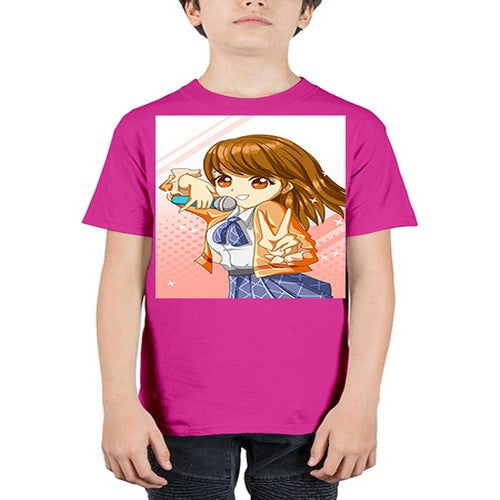 Cute teenage student girl singing song 47# - anime - Youth Tee Unisex