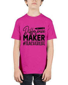 Difference Maker TeacherLife 712# - teacher - Youth Tee Unisex
