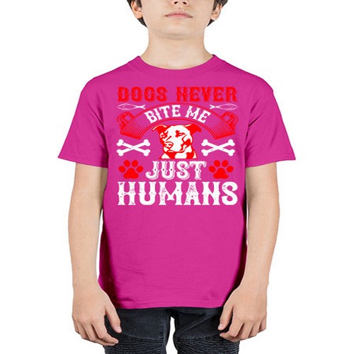 Dogs never bite me Just humans Style 209# - dogs - Youth Tee Unisex
