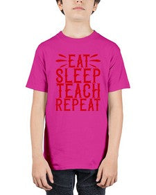 Eat Sleep Teach Repeat Style 739# - teacher - Youth Tee Unisex