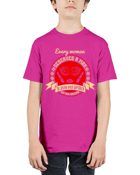 Every woman deserves a man to ruin her lipstick not her mascara Style 212# - beauty - fashion - Youth Tee Unisex