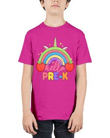 Hello PreK Unicorn Rainbow 312# - prek headstart - Youth Tee Unisex