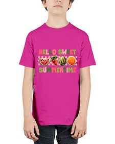 Hello Summer Strawberry 1040# - strawberry - Youth Tee Unisex