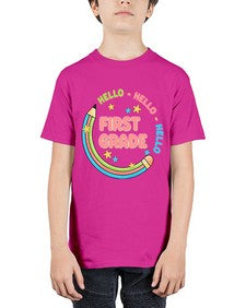 Hello first Grade Pencil 278# - first grade - Youth Tee Unisex
