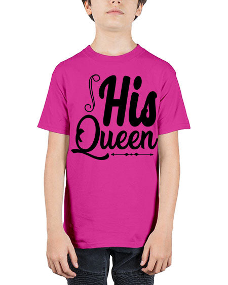 His queen 7# - black words and phrases - Youth Tee Unisex