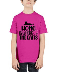 Home Is Where The Cat is Style 93# - cats - Youth Tee Unisex