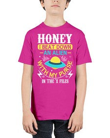Honey i beat down an alien 4# - ufo - Youth Tee Unisex