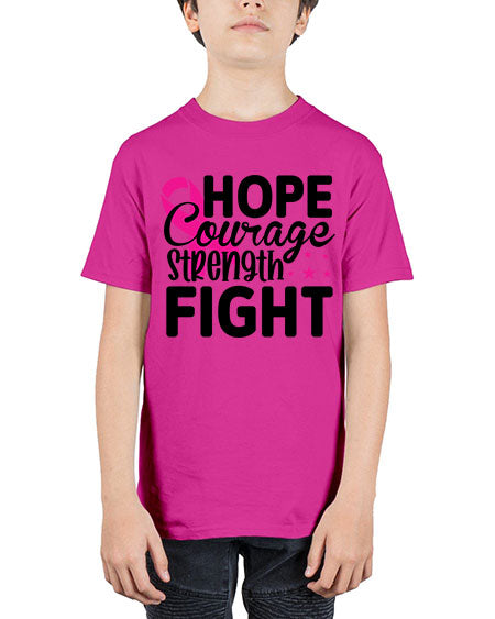 Hope Courage Strength Fight 21# - breast cancer - Youth Tee Unisex