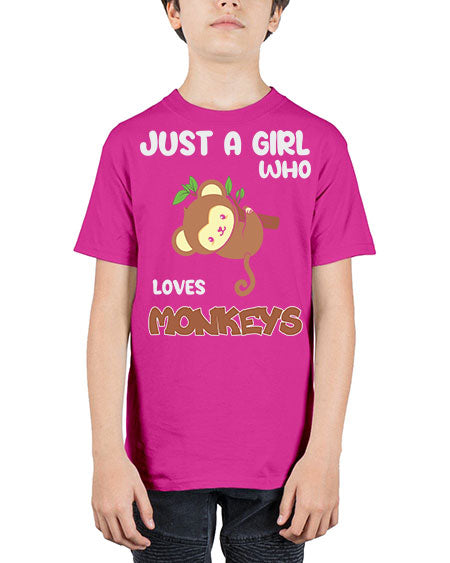 Just a Girl Who Loves 8# - monkey - Youth Tee Unisex