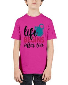 Life Begins After Tea 1298# - tea - Youth Tee Unisex