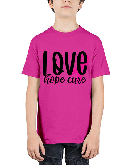 Love Hope Cure 13# - breast cancer - Youth Tee Unisex