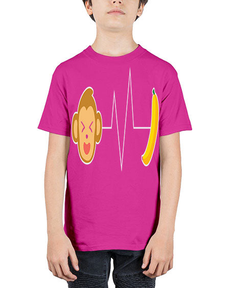 Monkey Heartbeat Banana 13# - monkey - Youth Tee Unisex