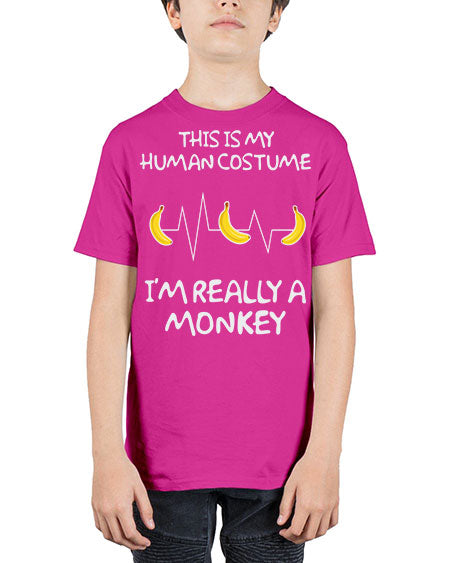 Monkey Human Costume Banana 15# - monkey - Youth Tee Unisex