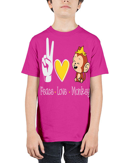 Peace Love Monkey 20# - monkey - Youth Tee Unisex