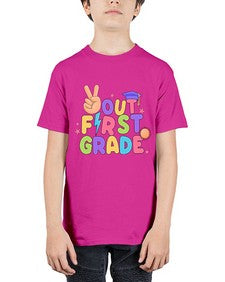 Peace Out first Grade Peace 625# - first grade - Youth Tee Unisex