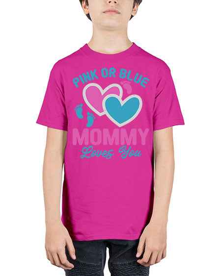 Pink or blue mommy loves you Style 186# - baby - Youth Tee Unisex