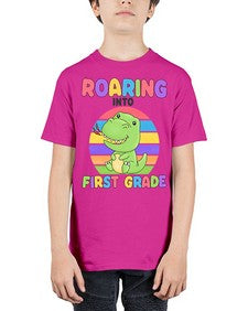 Roaring to first Grade Trex 768# - first grade - Youth Tee Unisex