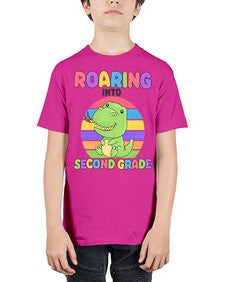 Roaring to second Grade Trex 772# - second grade - Youth Tee Unisex