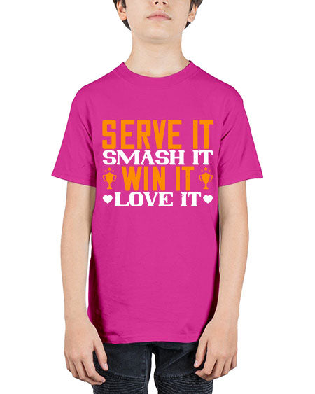 Serve it smash it win it love it 1883# - badminton - Youth Tee Unisex