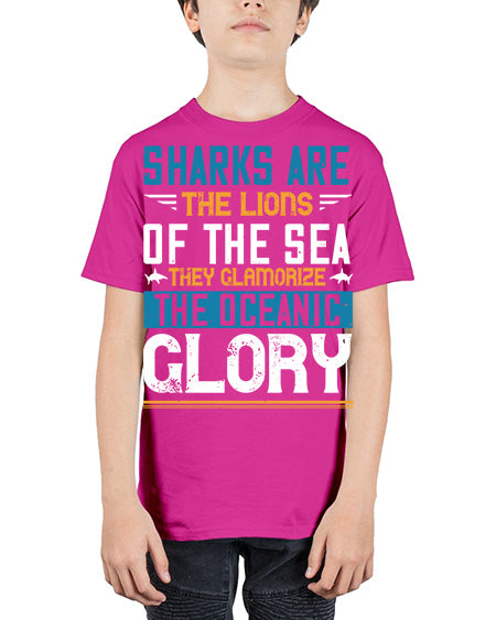 Sharks are the lions of the seaThey glamorize the oceanic glory Style 30# - shark-fish - Youth Tee Unisex