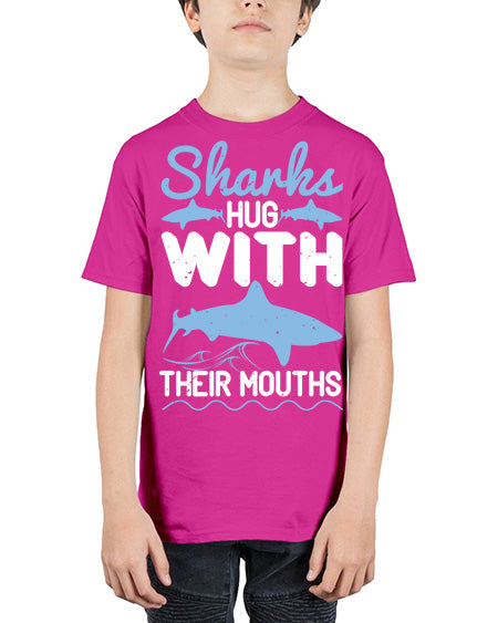 Sharks hug with their mouths Style 22# - shark-fish - Youth Tee Unisex