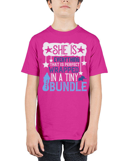She is everything that is perfect wrapped in a tiny bundle Style 445# - baby - Youth Tee Unisex