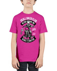 Skull Biker Club 1050# - skull and bones - Youth Tee Unisex