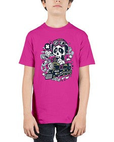 Skull Train 1067# - skull and bones - Youth Tee Unisex