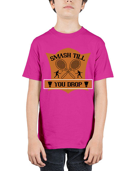 Smash till you drop 1864# - badminton - Youth Tee Unisex