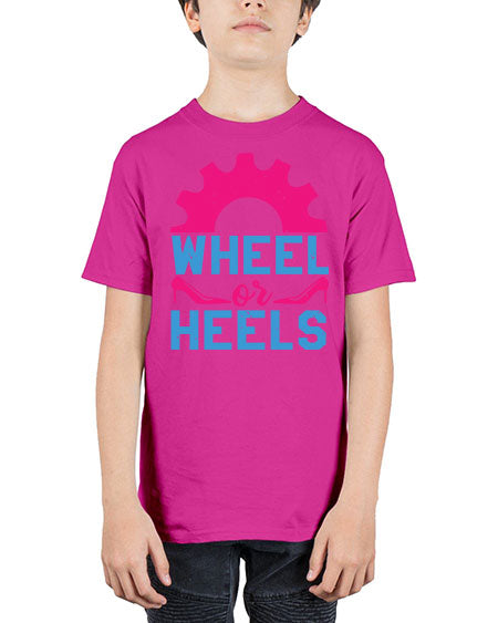Wheel or Heels Style 238# - baby shower - Youth Tee Unisex