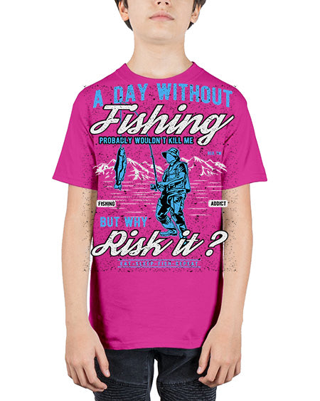 a day without fishing cs 68# - shark-fish - Youth Tee Unisex