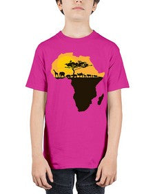 africa with animals - black words and phrases - Youth Tee Unisex