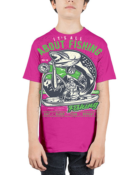 all about fishing cs 67# - shark-fish - Youth Tee Unisex